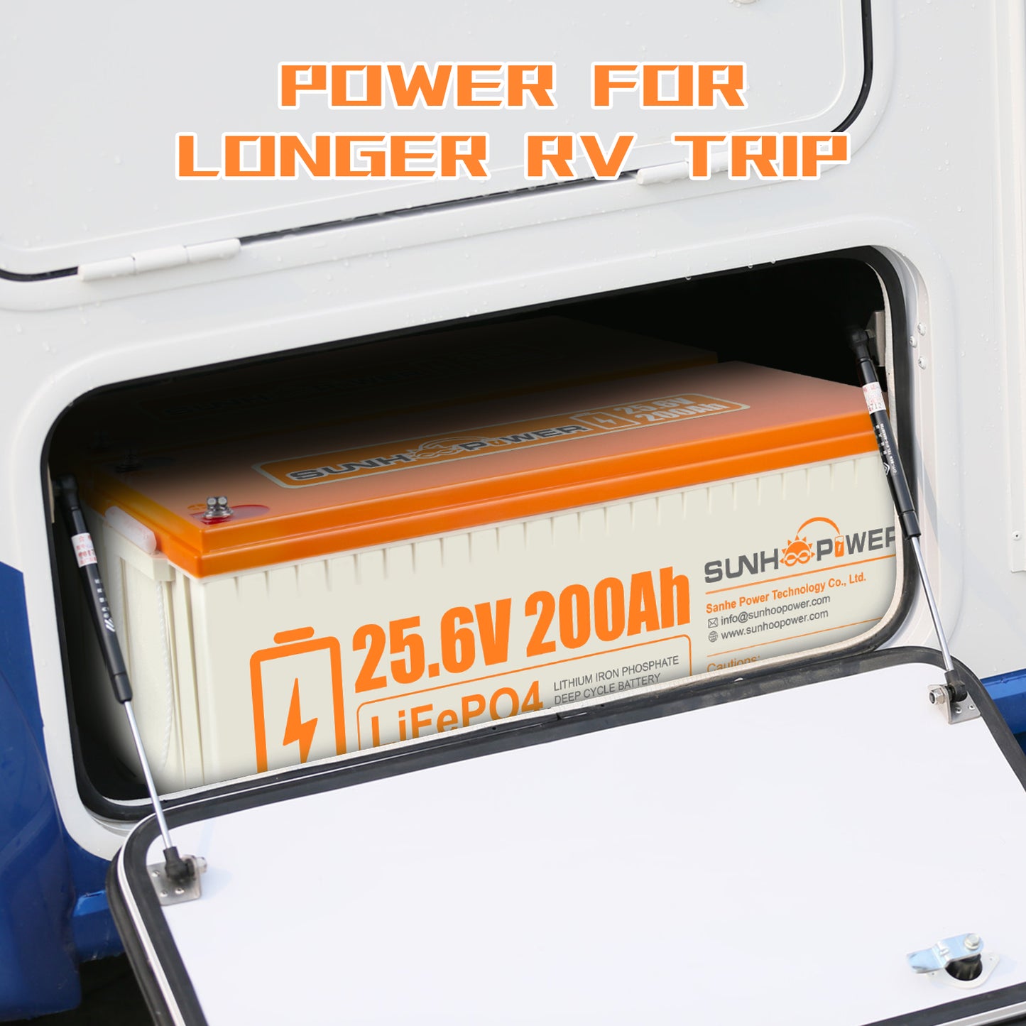 SUNHOOPOWER 24V 200Ah LiFePO4 Battery, Built-in 200A BMS, 5120Wh Energy