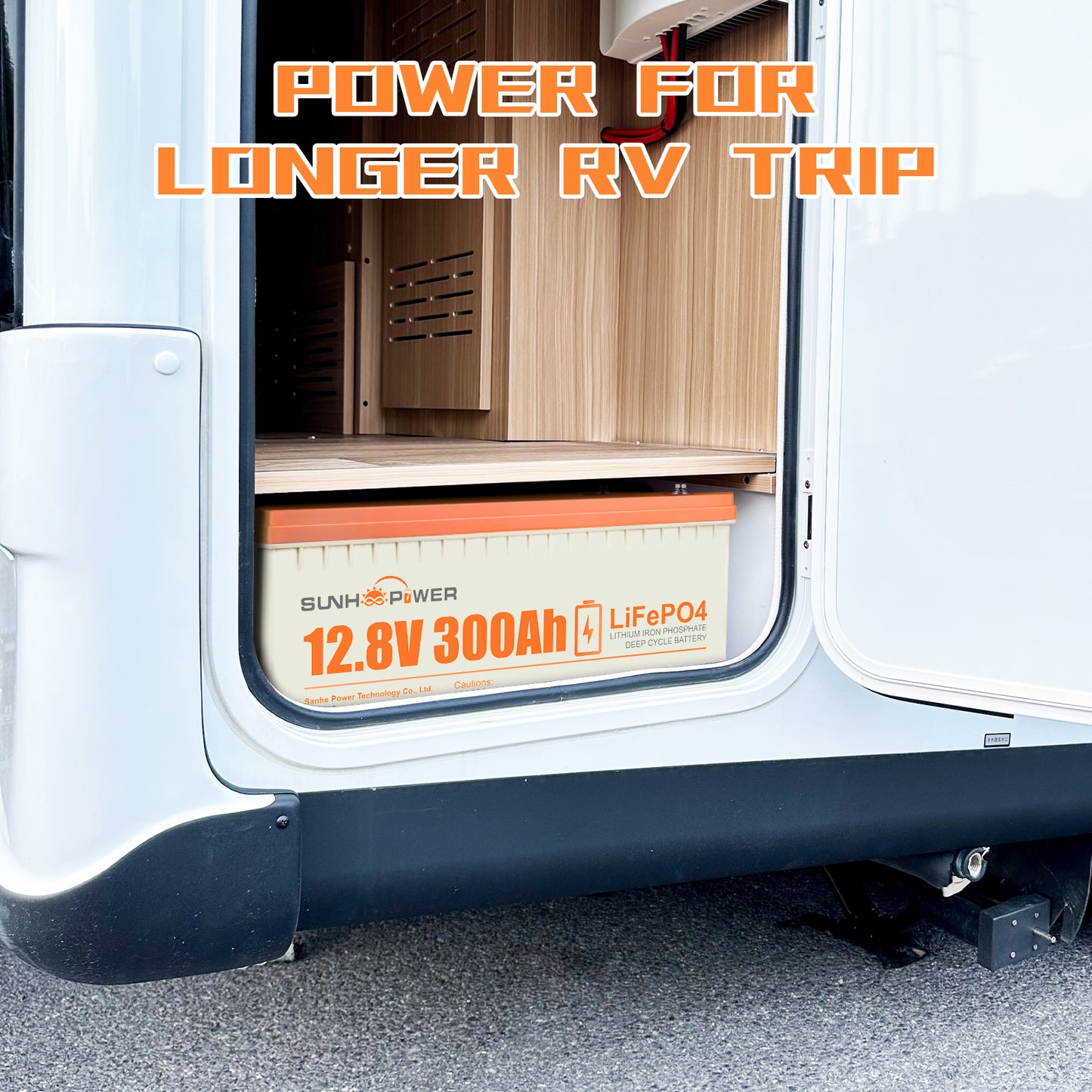 SUNHOOPOWER 12V 300Ah LiFePO4 Battery, Built-in 200A BMS, 3840Wh Energy
